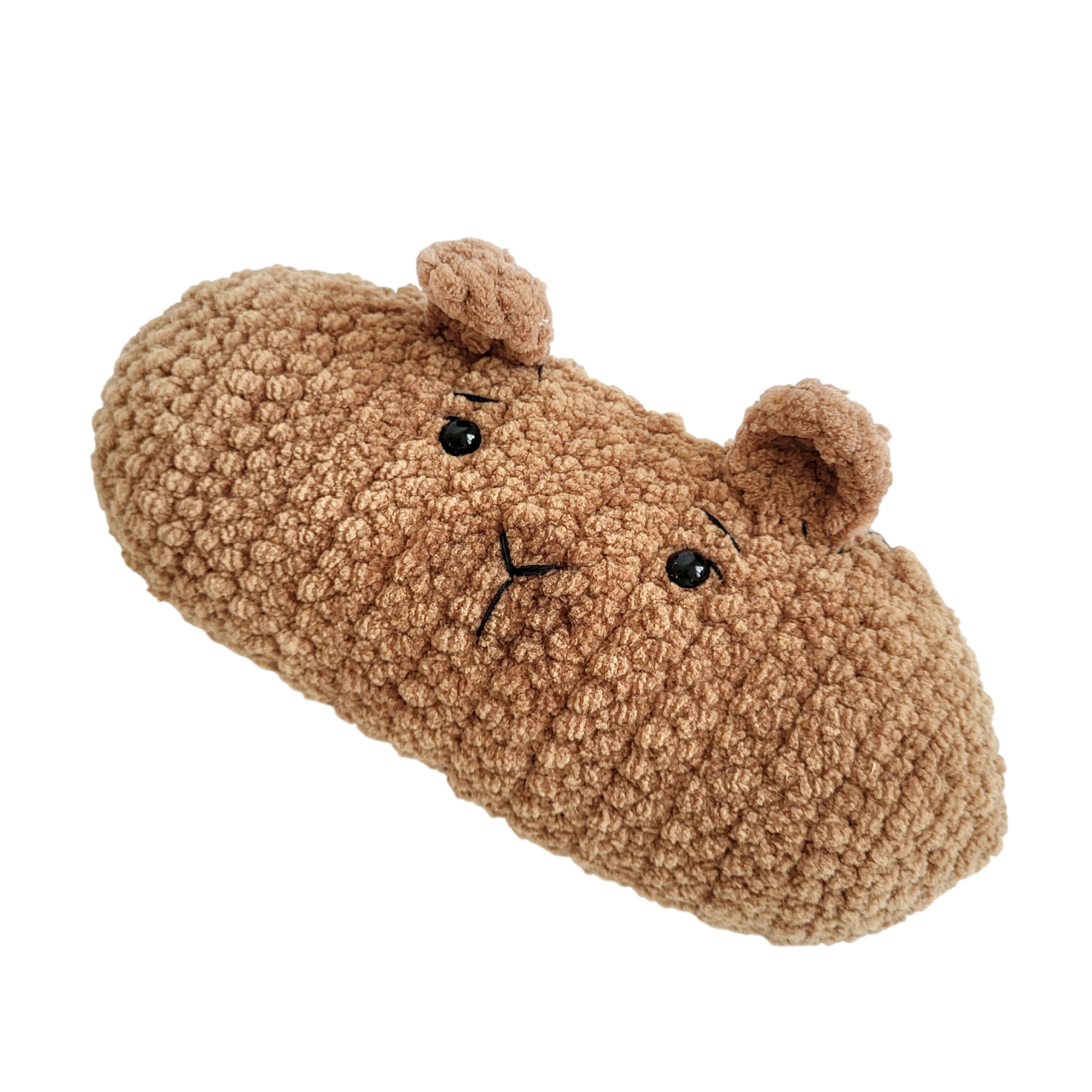 Пенал школьный Capybara ручной работы из плюшевой пряжи Коричневый (100)