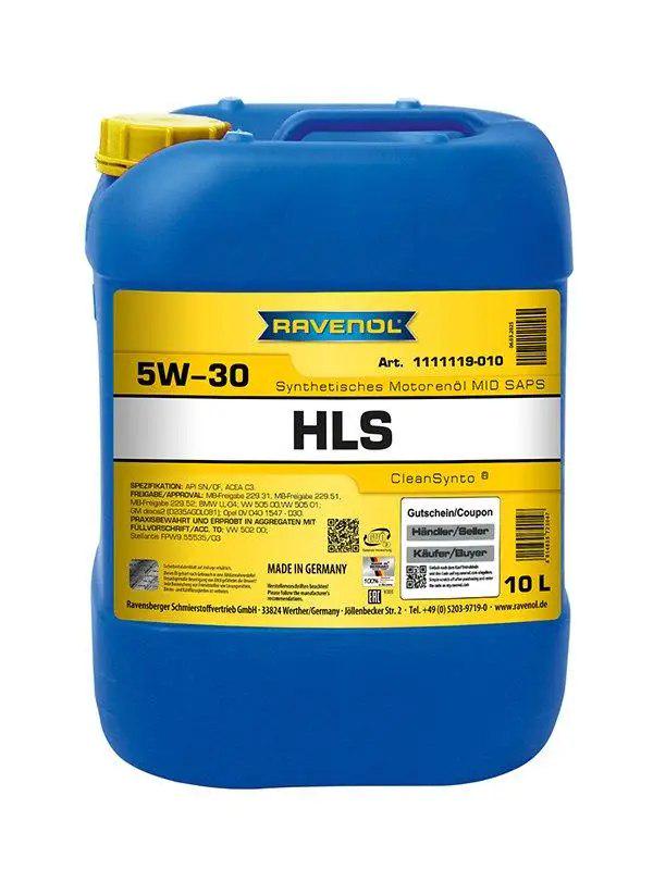 Моторне мастило RAVENOL 5W-30 HLS GM Dexos 2 SN/CF C3 Mid Saps 10 л (1111119-010) - фото 1 Моторне мастило RAVENOL 5W-30 HLS GM Dexos 2 SN/CF C3 Mid Saps 10 л (1111119-010) - фото 1