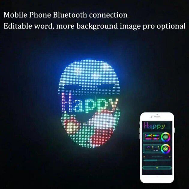 Маска светодиодная для лица на Helloween Bluetooth APP Control - фото 3