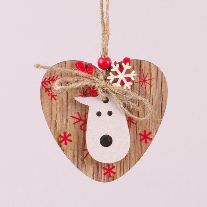 Новогодний подвеска Flora Сердце с Оленем 2 шт. (19952)
