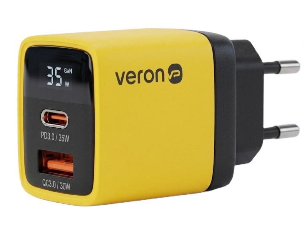 Зарядное устройство Veron Home Charger TC-35 35W GaN с цифровым дисплеем поддержка PD/QC (2104619564)