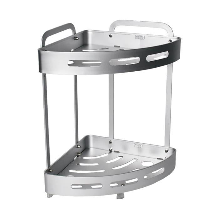 Полка для ванной комнаты двухъярусная Homax угловая алюминиевая 23,7x23,7x35,9 см (EBA 3520 AL)