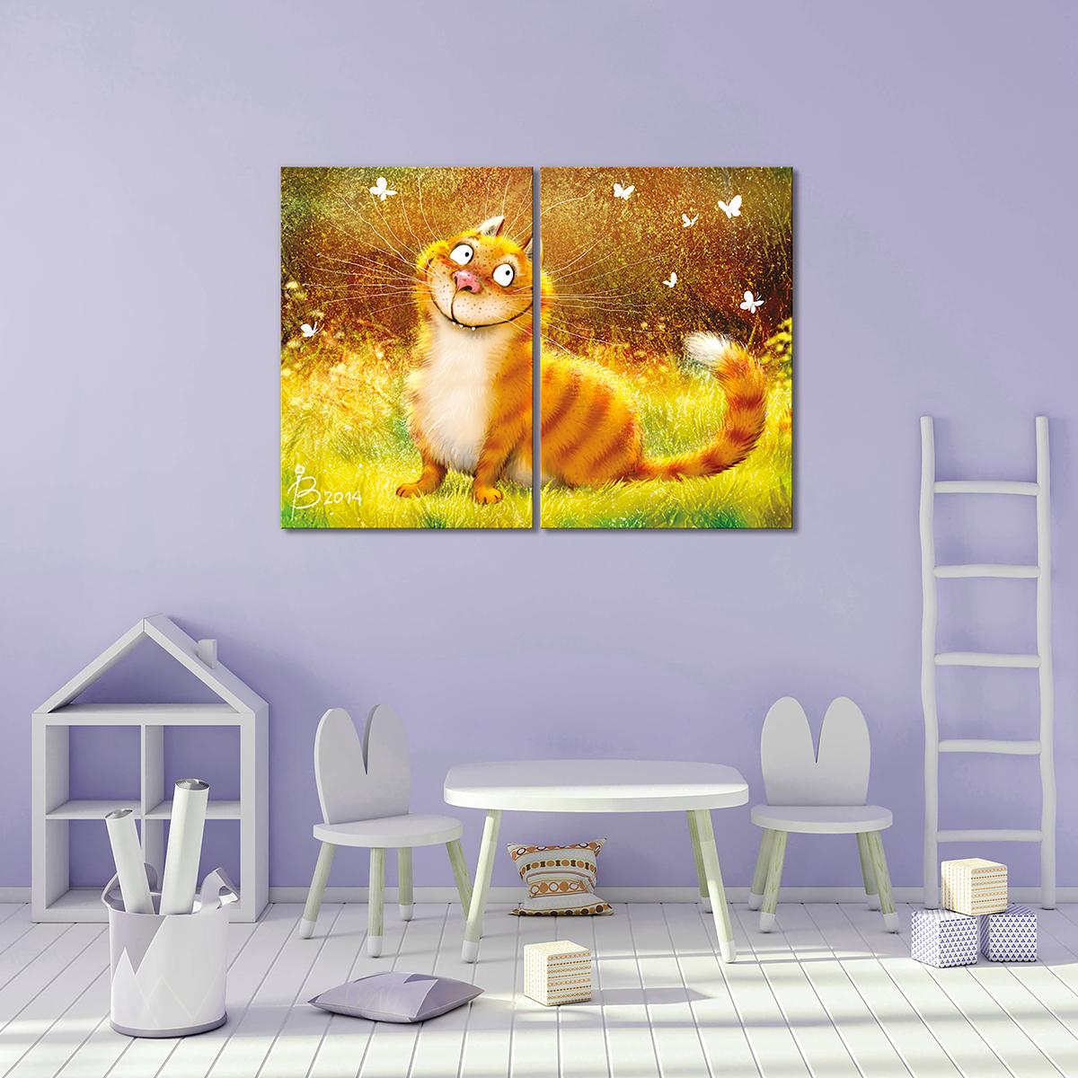 Модульная картина Рыжий улыбака 2 модуля 90x135 см