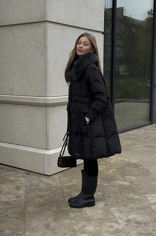 Куртка Lipar 0564 пуховая с накладными карманами р. 46 Черный (16897336) - фото 5