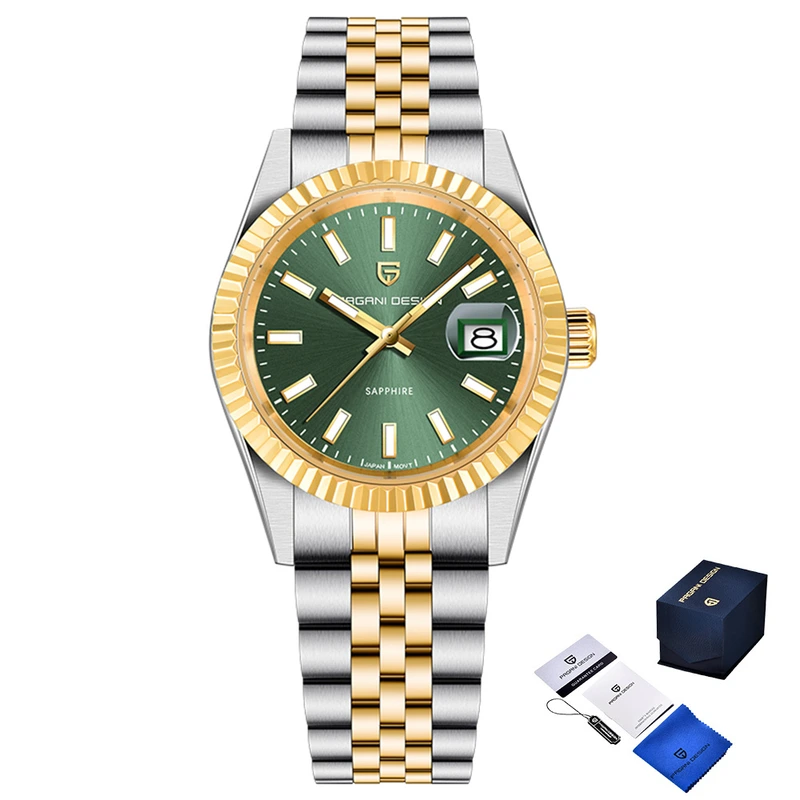 Наручний годинник Pagani Design PD-1794M Silver/Gold/Green (1138-0240)