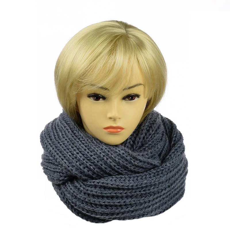 Женский шарф-хомут Английская резинка Светлый-джинс