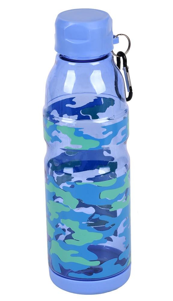 Пляшка спортивна Khaki 780 мл пластикова з карабіном та гвинтовою кришкою Blue (30951)