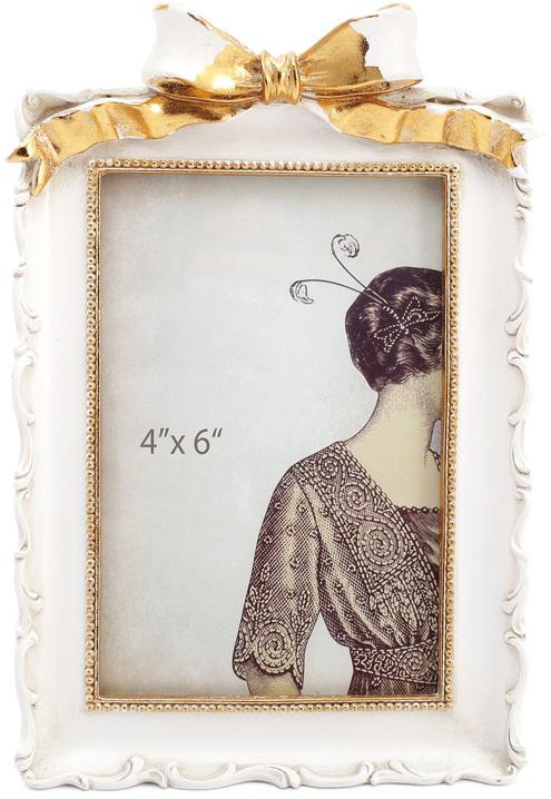 Фоторамка Золотой Бант 10х15 см Белый с золотом