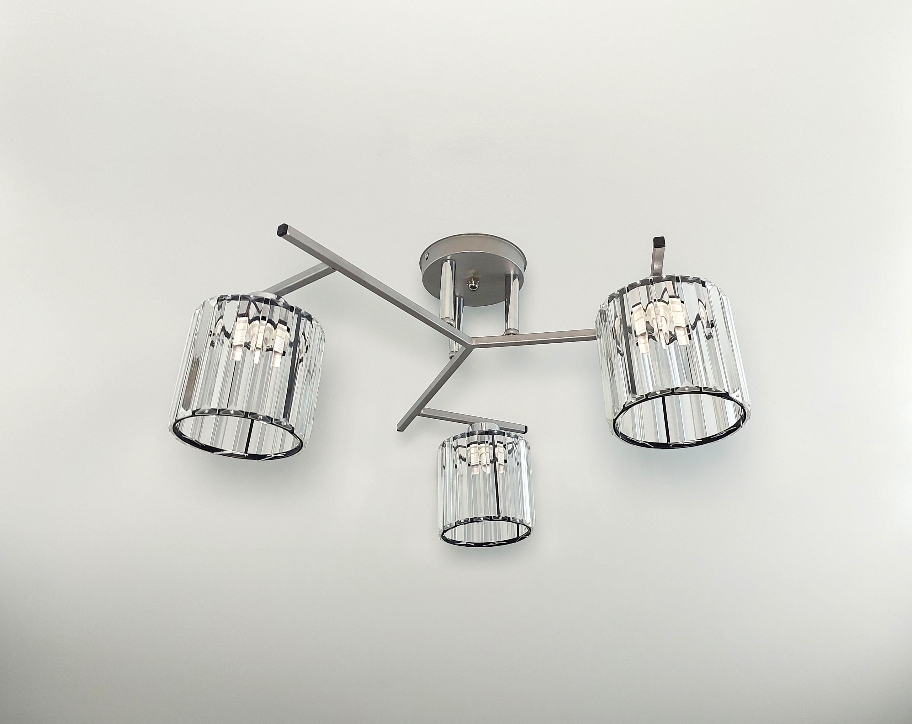 Люстра потолочная Лофт 3279/3 на 3 плафона металлическая Серый (22614079)