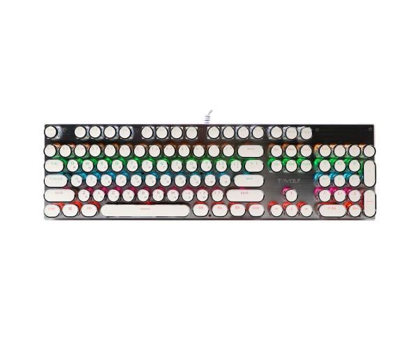 Клавиатура проводная игровая TWolf T75 punk LED Blue Switch White - фото 3 Клавиатура проводная игровая TWolf T75 punk LED Blue Switch White - фото 3