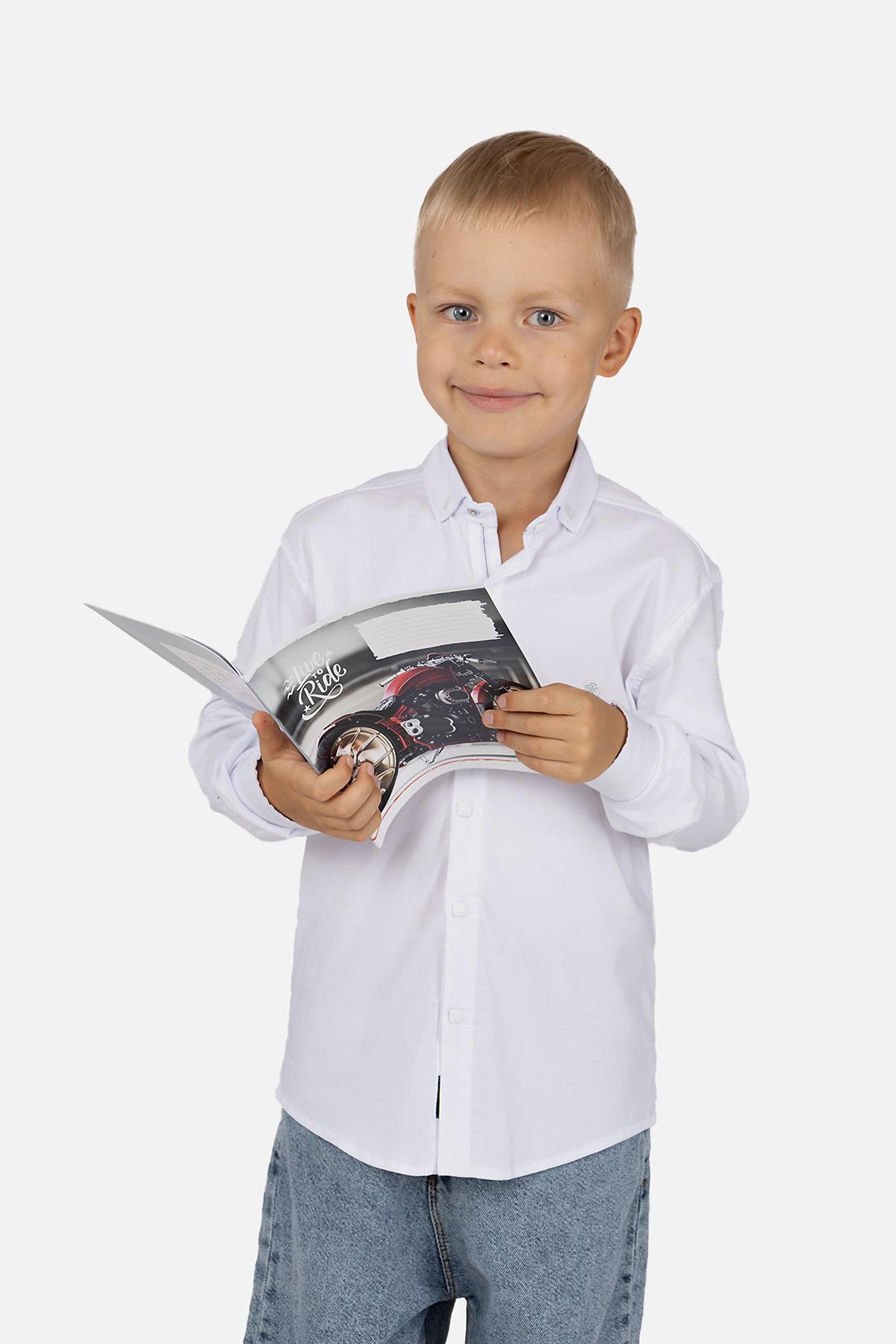 Рубашка с длинным рукавом ЦБ-00254389 для мальчика 134 см Белый (SKT001003871) - фото 6 Рубашка с длинным рукавом ЦБ-00254389 для мальчика 134 см Белый (SKT001003871) - фото 6