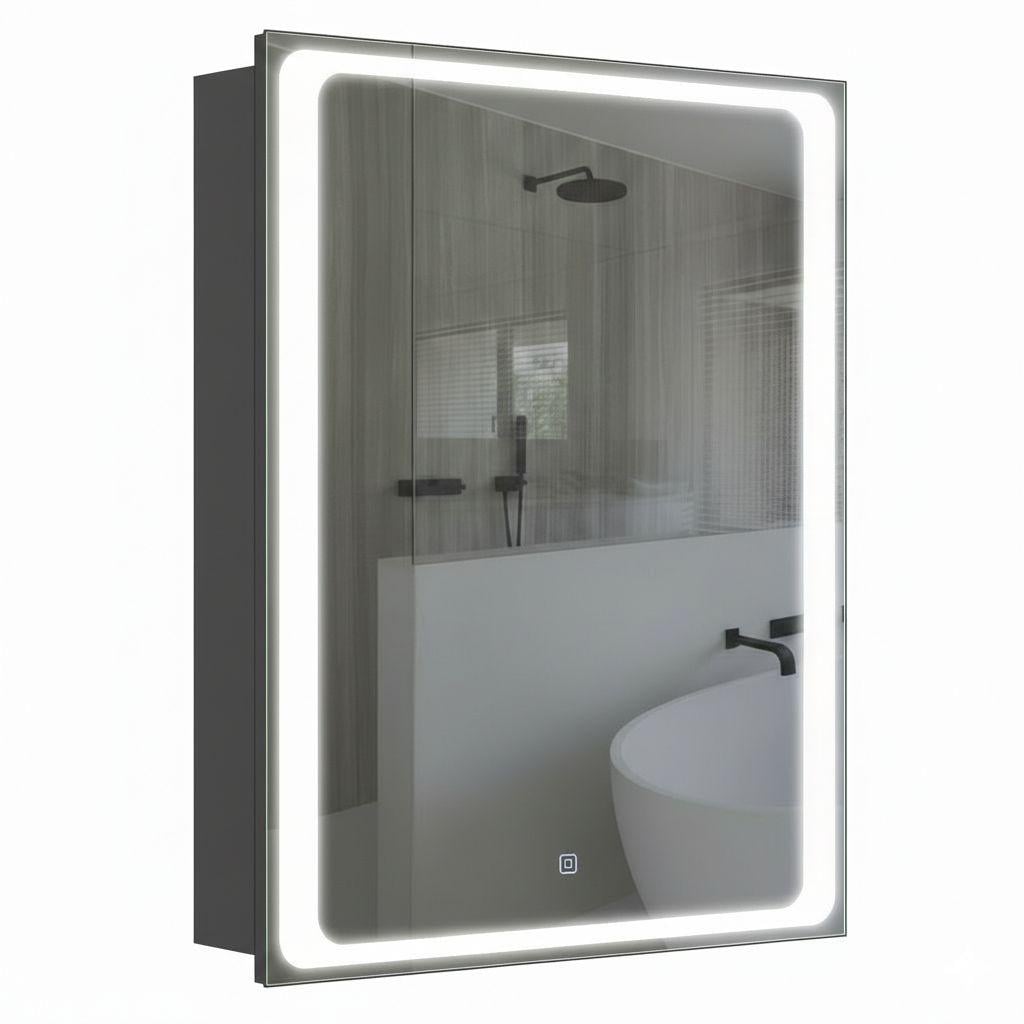 Шкаф зеркальный Aquarius Modena с LED подсветкой 60 Графит (11746)