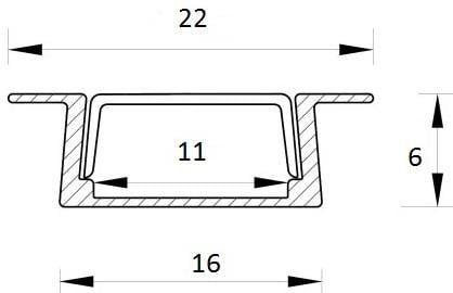 Профиль под LED ленту DIMAX врезной PF-19 2 м Черный (11160171) - фото 2 Профиль под LED ленту DIMAX врезной PF-19 2 м Черный (11160171) - фото 2