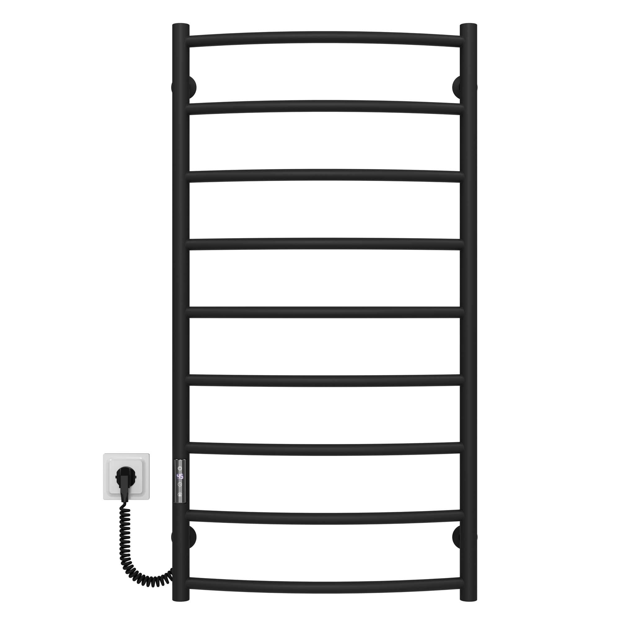 Полотенцесушитель электрический Deffi Классик П9 JD03 левое подключение нержавеющая сталь 500х1000 мм Черный (C.DK.100.50.9.E.B.L.1)