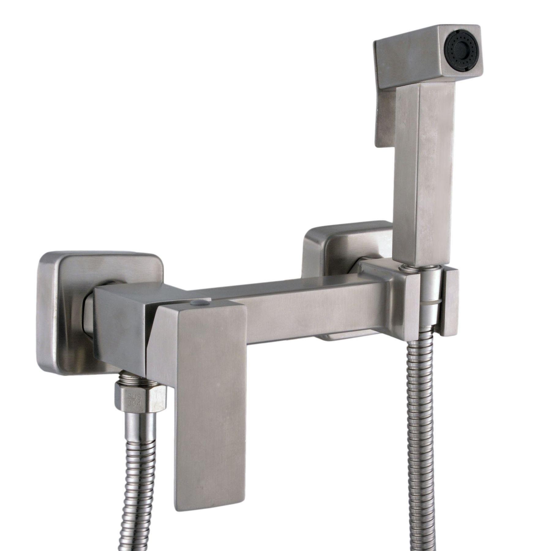 Змішувач гігієнічний GLux WIEN SBQ-5-106MIX-SS нержавіюча сталь Сатин (22952) - фото 2