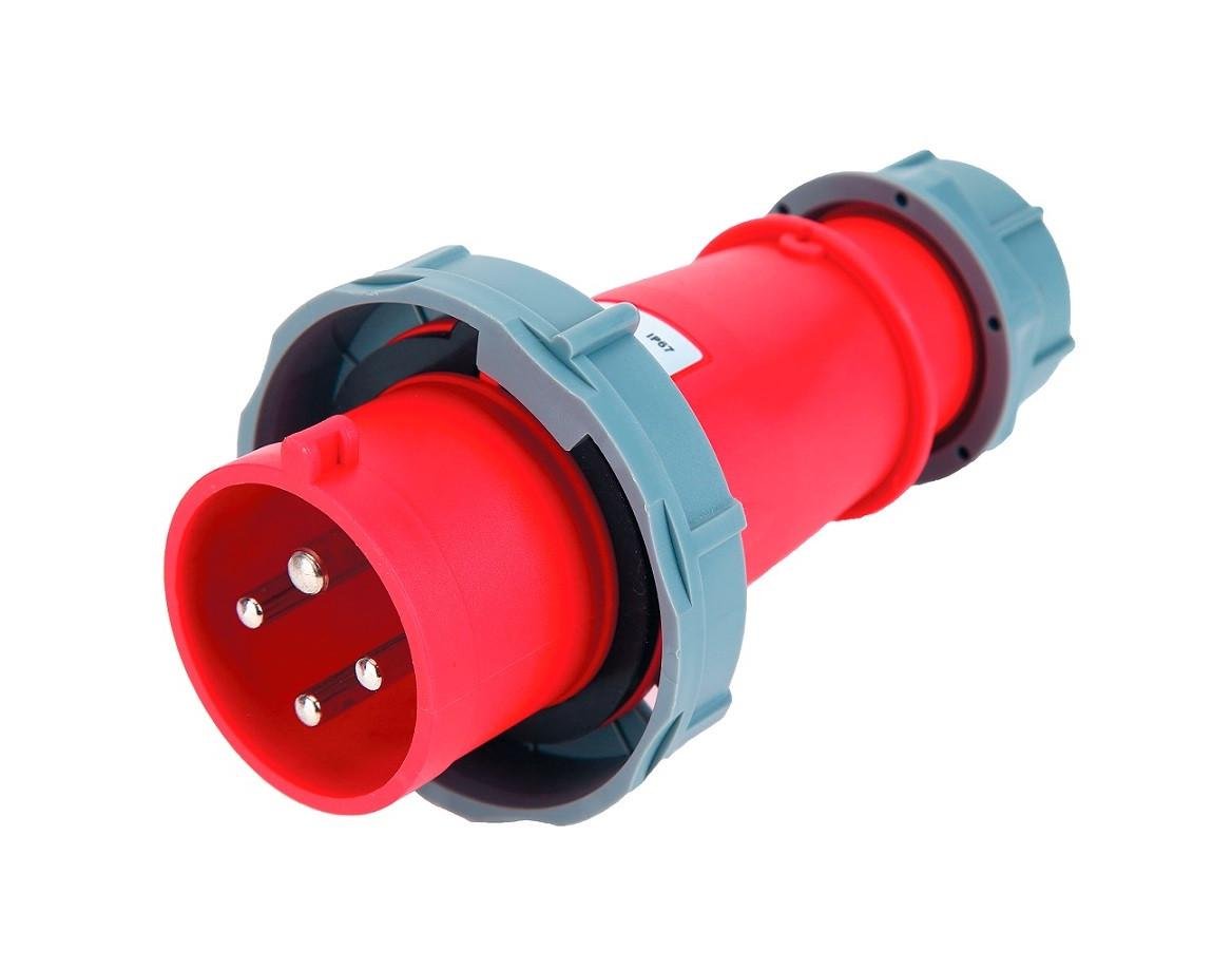 Вилка силовая TechnoSystems 0242 3Р+PЕ 32А 380В IP67 (5502044)