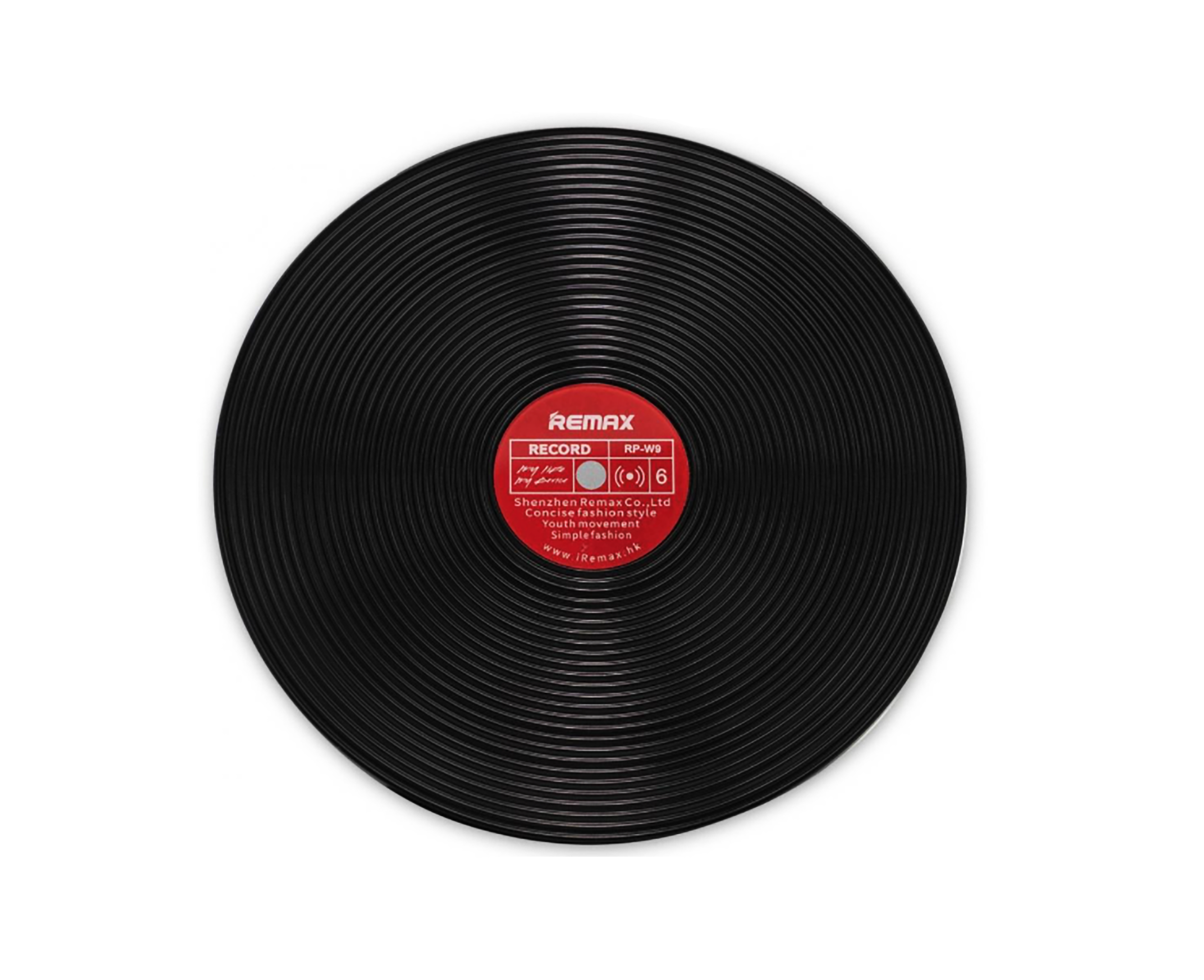 Беспроводное зарядное устройство REMAX RP-W9 QI Wireless Charger зарядка в стиле пластинки Черный (SUN1938)