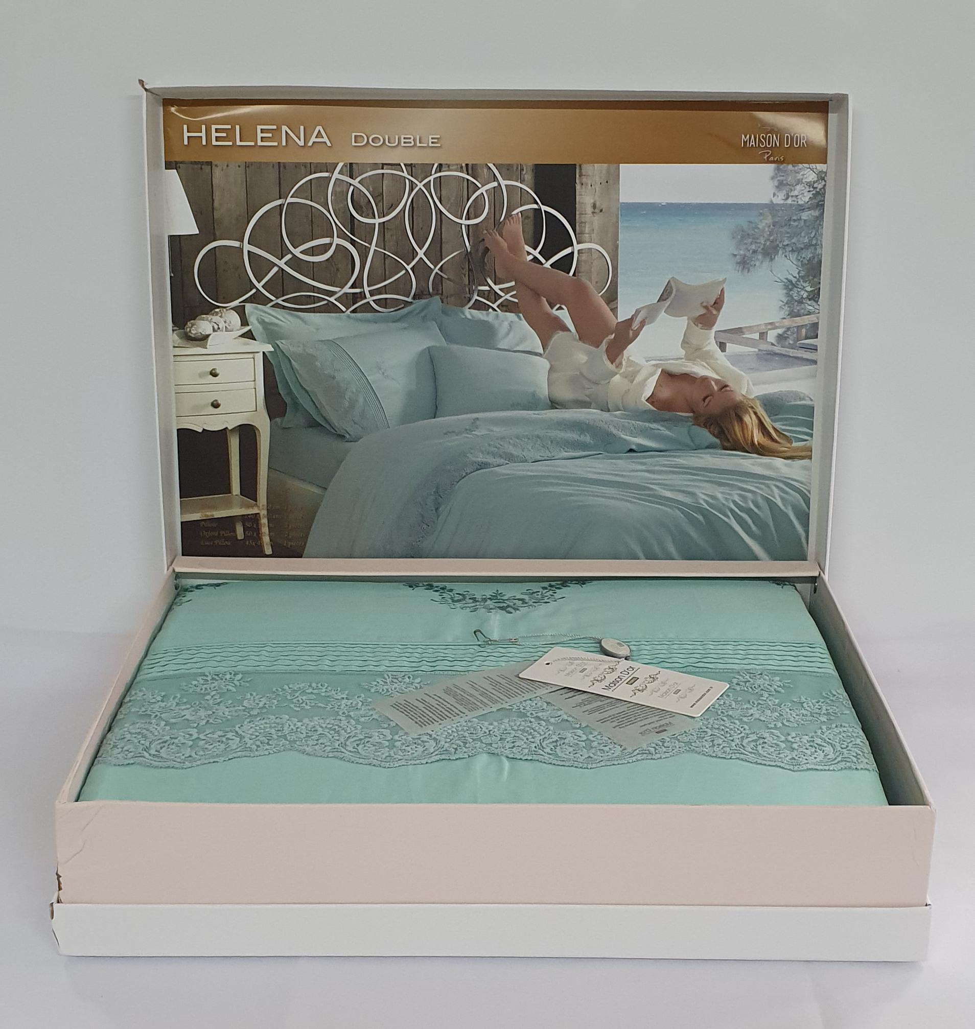 Комплект постельного белья Maison D'or с кружевом 200х220 Helena Torquoise (02MD200220SHelena09)