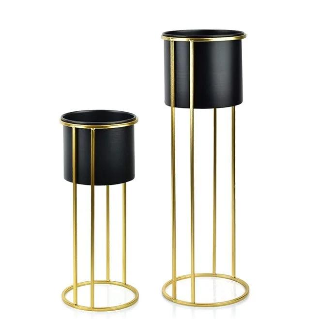 Кашпо на подставках Flora Swen GOLD металлические 2 шт. (35521)