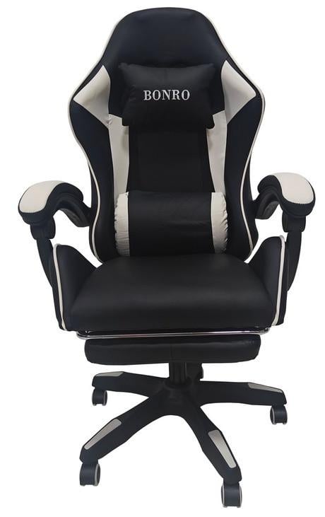 Крісло геймерське Bonro B-945 з підставкою для ніг Чорно-білий (2781084969) Крісло геймерське Bonro B-945 з підставкою для ніг Чорно-білий (2781084969)