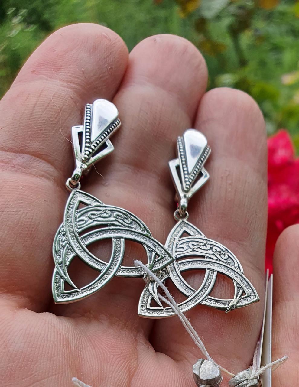 Срібні сережки Лунниця 925проби в трикветрі (26942990) - фото 4