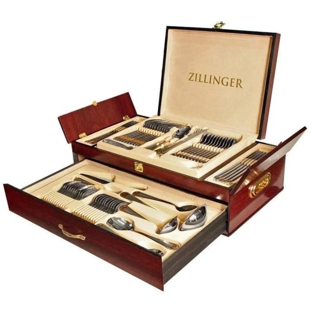 Набір столових приладів Zillinger ZL-710GS Versa в подарунковій валізі на 12 персон 72 предмети (2726497995)