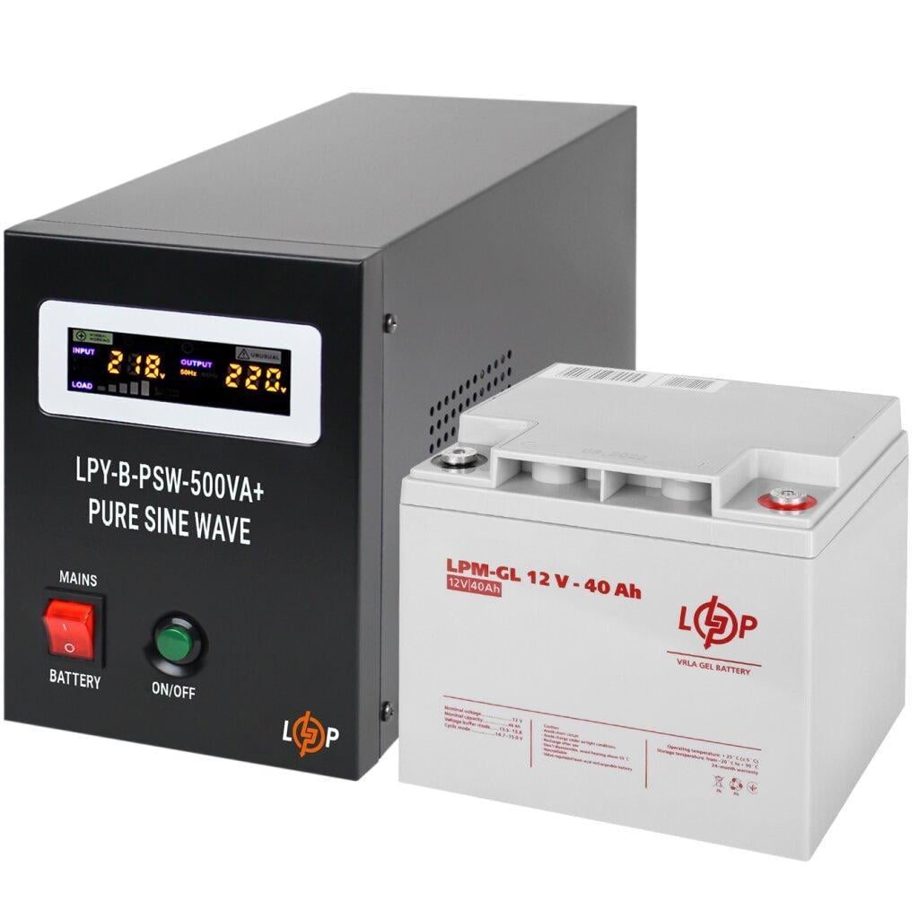 Комплект резервного живлення для котла LP ДБЖ та гелева батарея UPS B500/АКБ LPM-GL 40 Ah (2110187501)