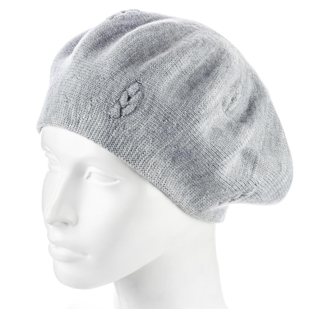 Берет Zolly ZH250 шерстяной мелкой вязки Светло-серый