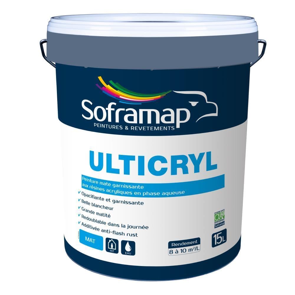 Фарба інтер'єрна Soframap Ulticryl акрилова матова база P 15 л Білий (600010143)