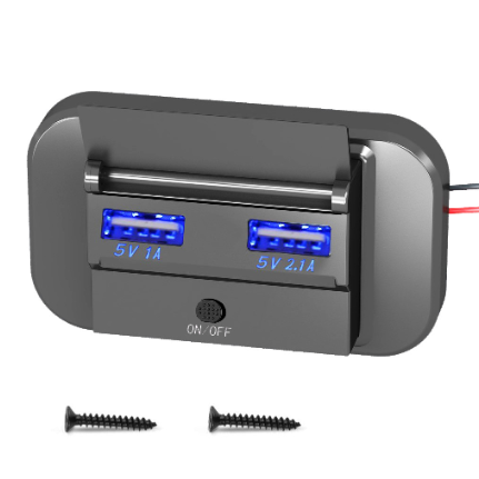Панель автомобильная накладная USB со шторкой 12-24V 36W