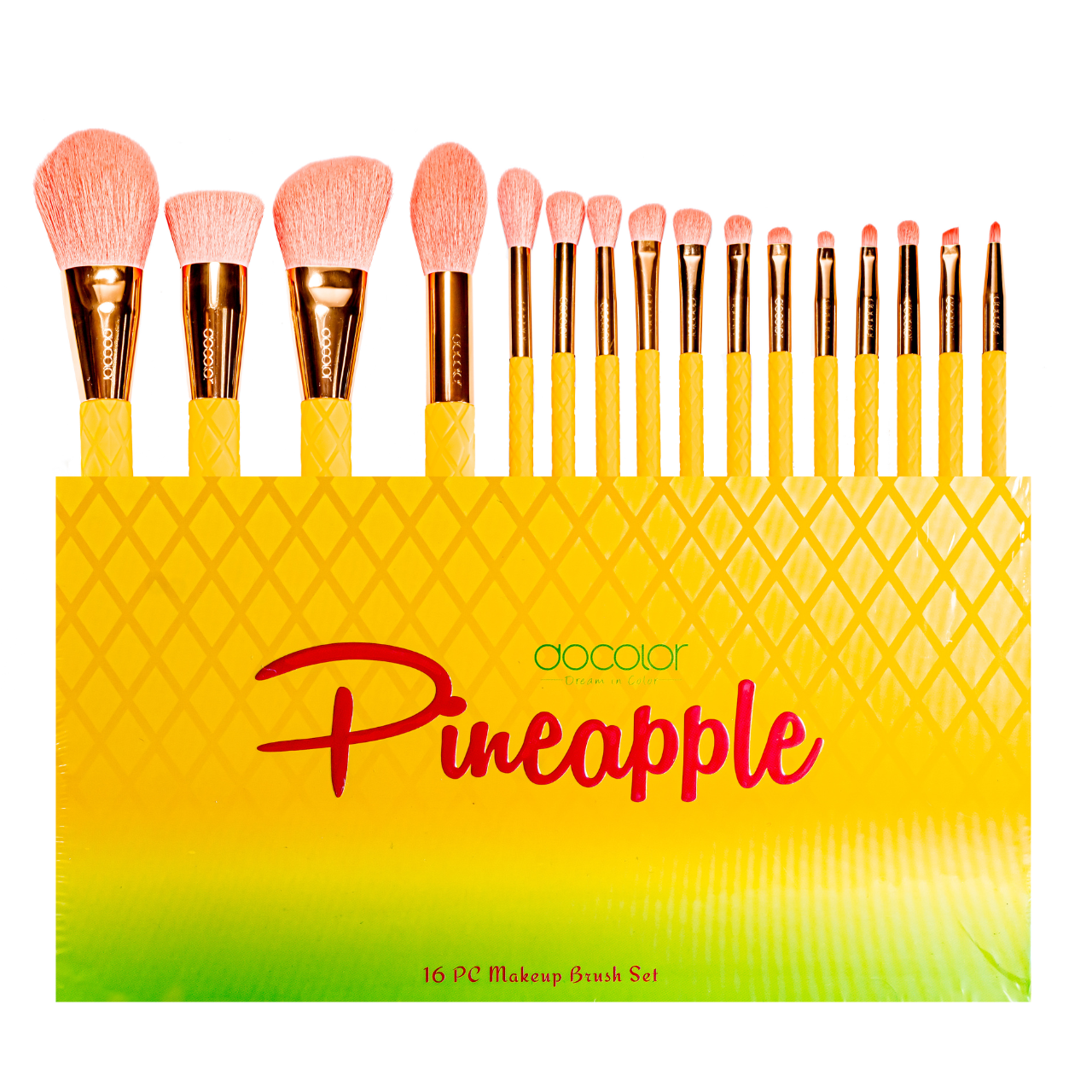 Набор кистей для макияжа Docolor Pineapple DO-P1610 16 шт. (23938706)