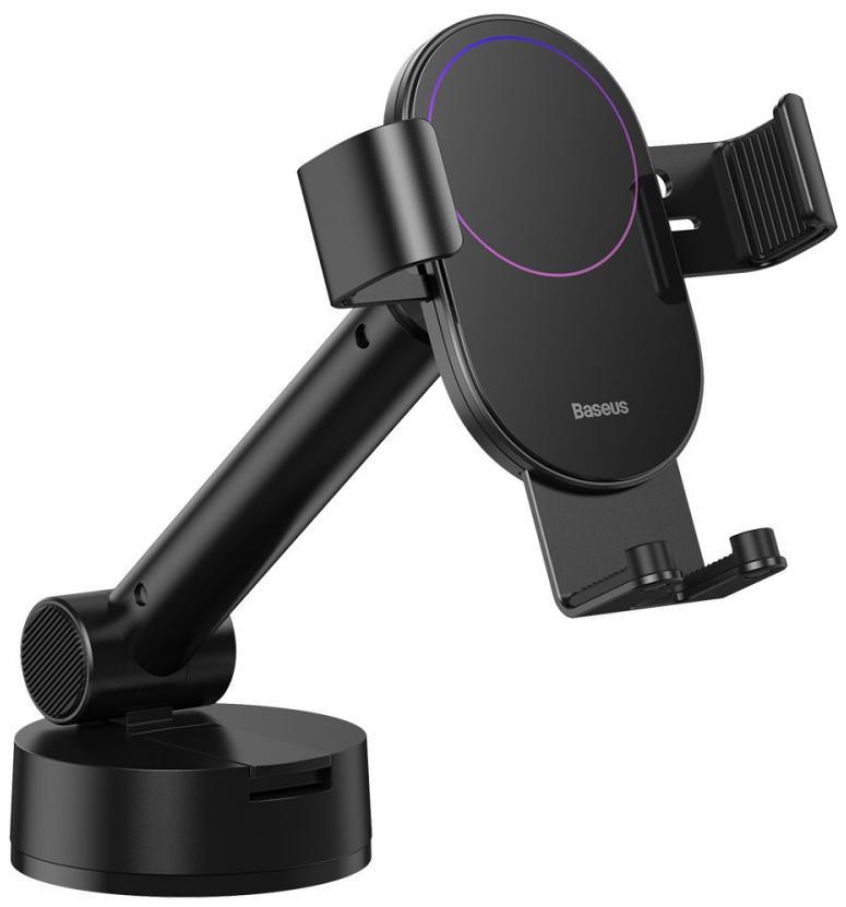 Автотримач для телефона Baseus Simplism Gravity Car Mount Holder with Suction Base Black (SUYL-JY01)