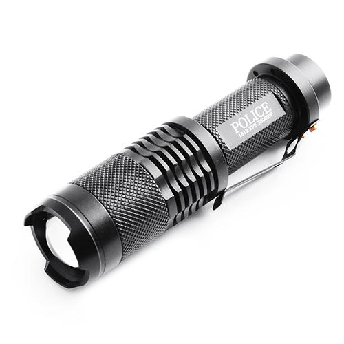 Фонарь диодный Poliсe 1812-T6 1x18650 ЗУ 220/12V зажим zoom box