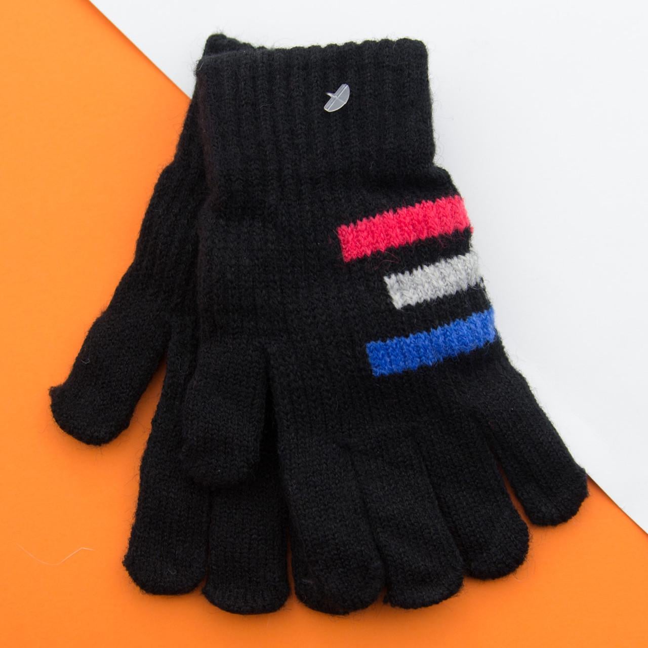 Перчатки для мальчиков 3-5 лет с цветными полосками 22-7-40 Черный (DR009883) Перчатки для мальчиков 3-5 лет с цветными полосками 22-7-40 Черный (DR009883)