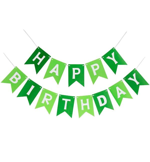 Гирлянда из флажков Happy Birthday 3 м Green (514287)