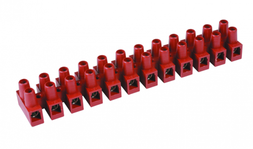 Колодка клеммная ДКС Quadro 12P 24A 2,5 мм2 с LP пластиной Красный (43212FVP)
