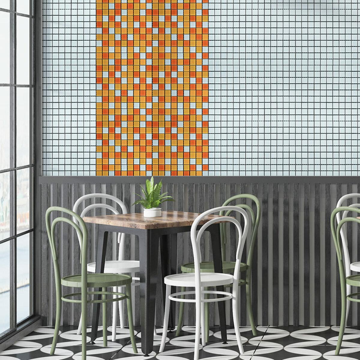 Мозаїка з декоративного скла 298х298х4,5 мм Помаранчевий (3DPanda-2365) - фото 5