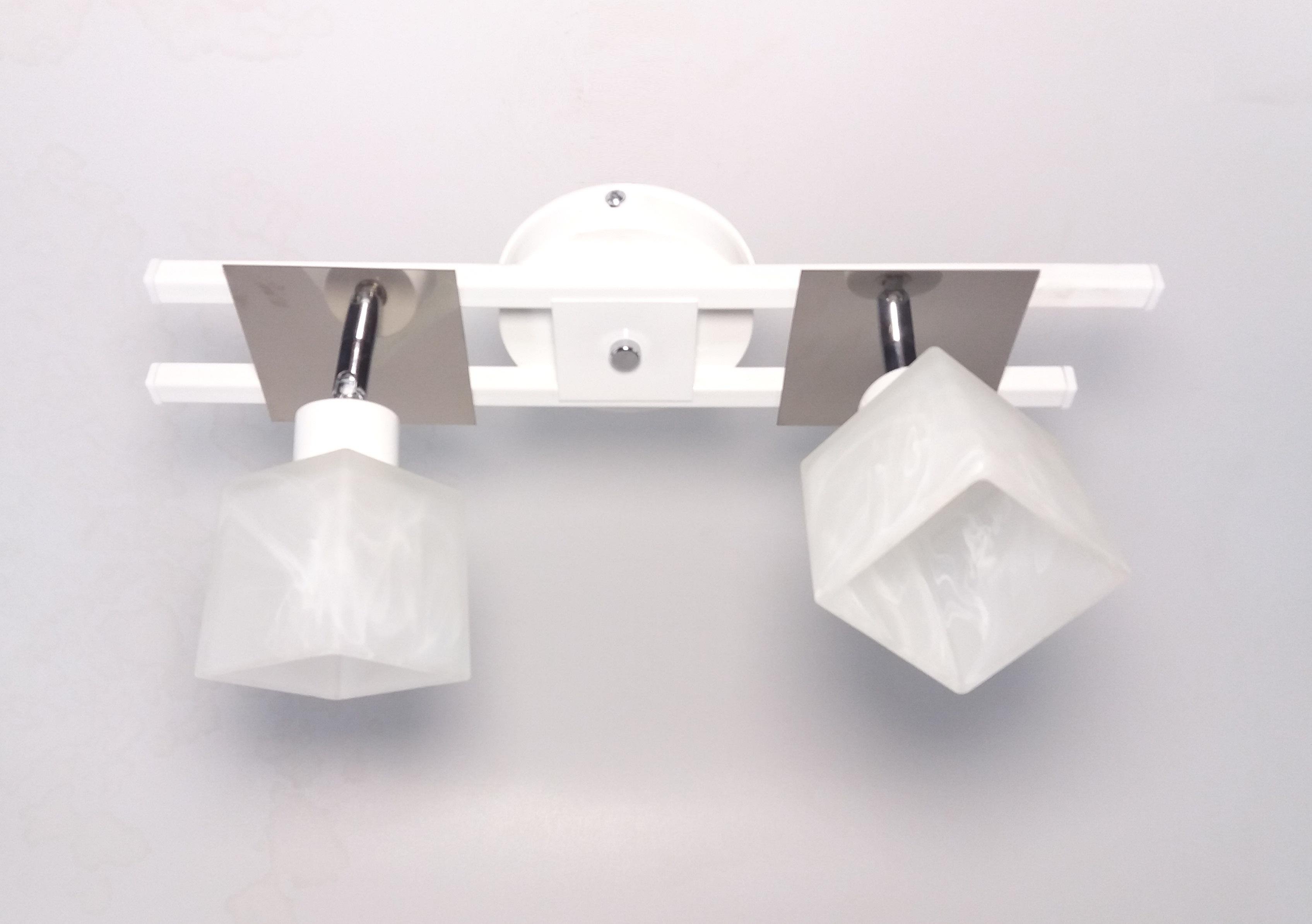 Люстра металлическая Милениум хром/2 на 2 плафона Белый - фото 2 Люстра металлическая Милениум хром/2 на 2 плафона Белый - фото 2