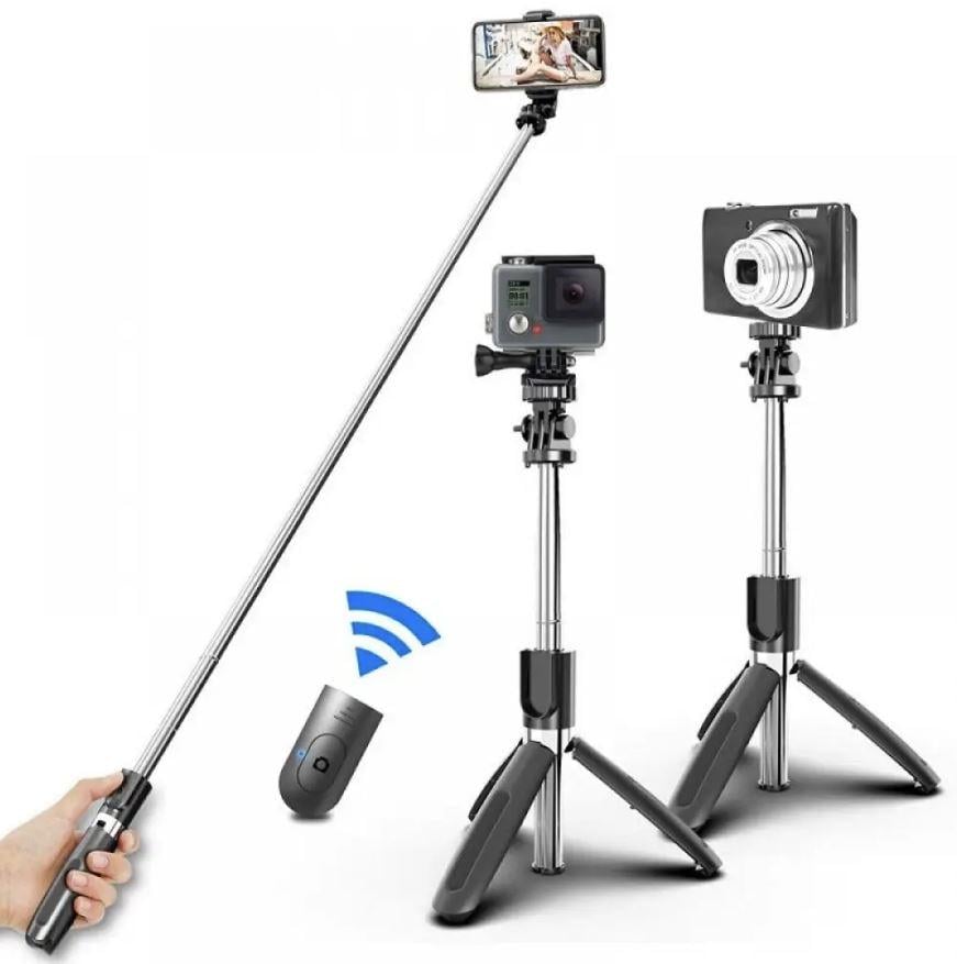 Селфи-палка Selfie Stick L02 3в1 с пультом Bluetooth Черный - фото 9