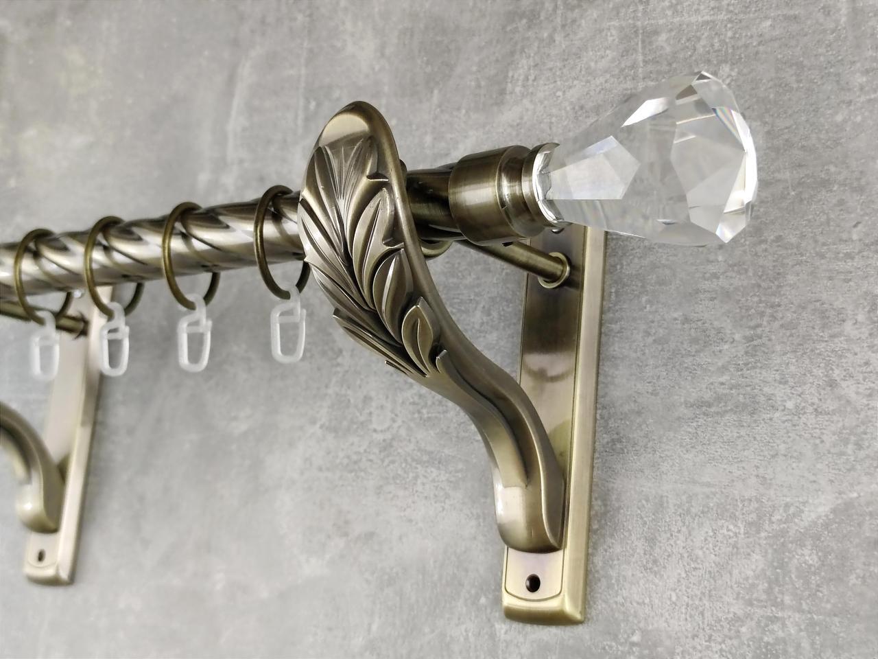 Карниз MStyle металлический для штор однорядный Лучетта 25 мм крученый 400 см Антик (5012098)