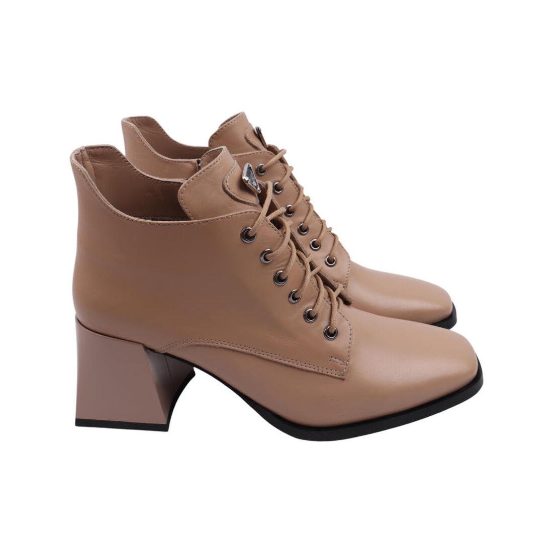 Ботильоны женские Estomod натуральная кожа р. 40 Бежевый (82-22DH)