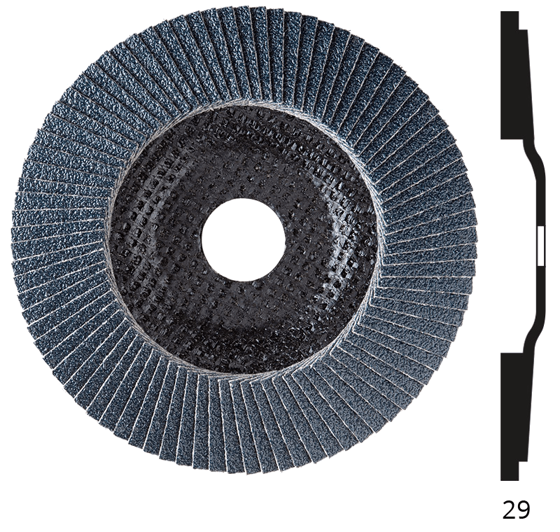 Диск пелюстковий шліфувальний Sonnenflex ZK 120 GG ⌀125 мм Z120 по металу/дереву тип 29 (INKRZ00000D125A22O) - фото 2 Диск пелюстковий шліфувальний Sonnenflex ZK 120 GG ⌀125 мм Z120 по металу/дереву тип 29 (INKRZ00000D125A22O) - фото 2