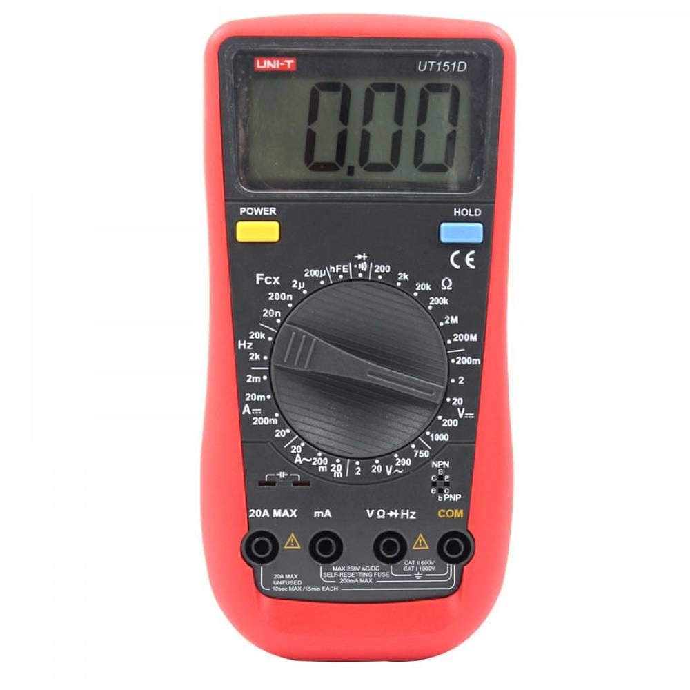 Мультиметр UNI-T UT151D вимірювання V AC/DC A AC/DC Ω C Hz Data Hold REL продзвонювання
