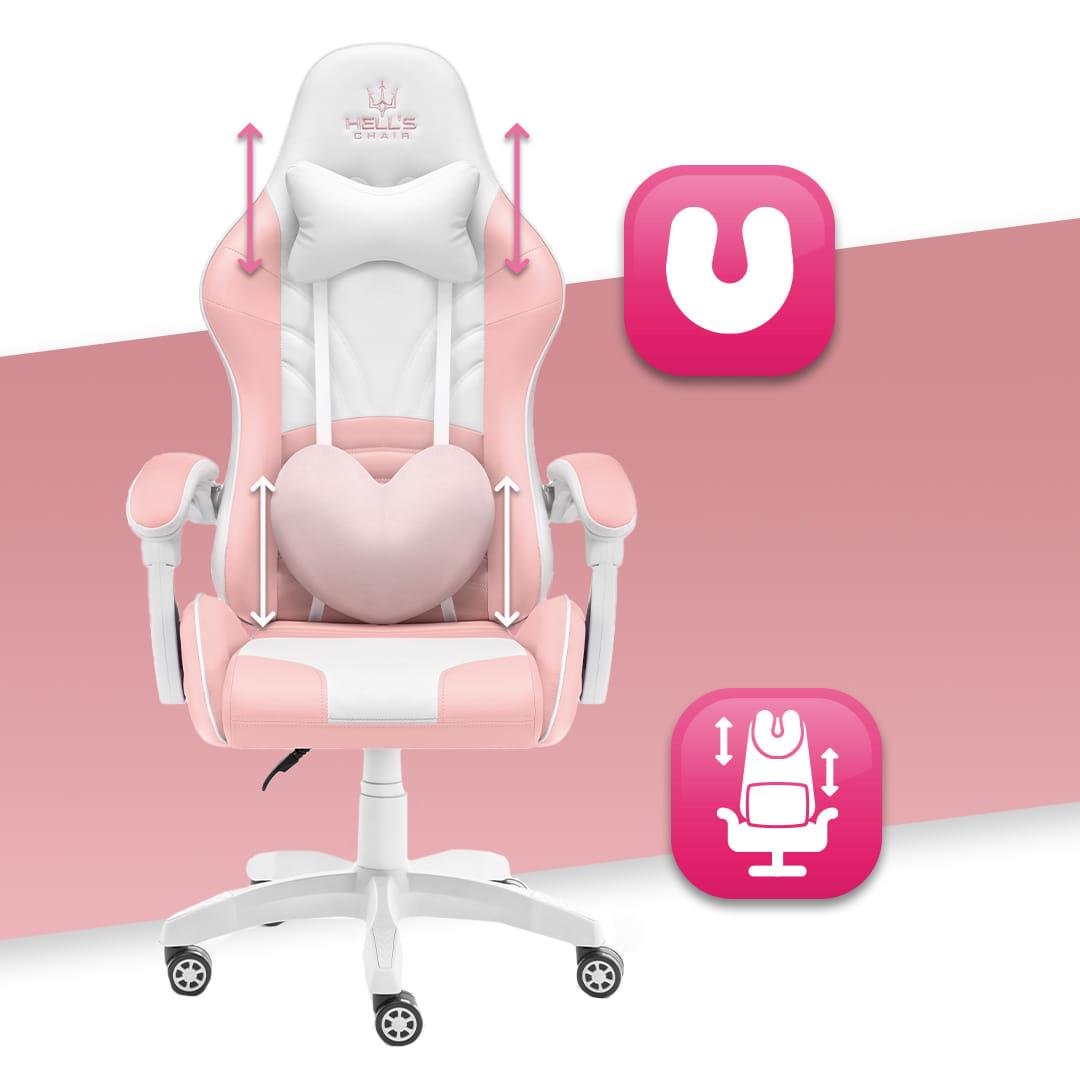 Крісло геймерське Hell's Chair Rainbow Plus-1125 Pink - фото 7