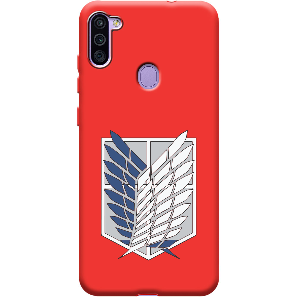 Чехол Boxface Samsung M115 Galaxy M11 Атака Титанов Крылья Свободы Красный силикон (39780-bk88-40327)
