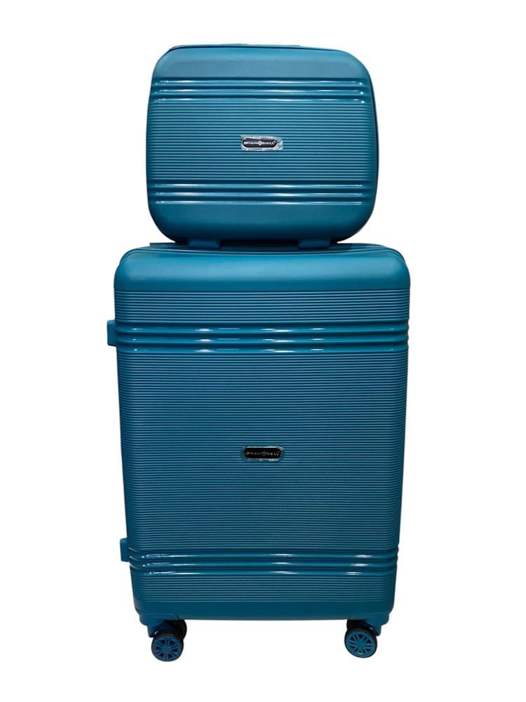 Комплект Snowball 21204 чемодан средний и кейс Синий (31706445)
