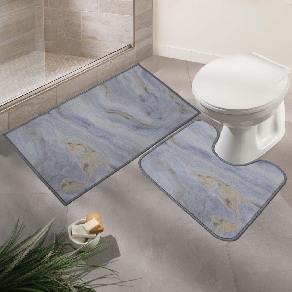 Набір для ванної кімнати Rosetta 57x60/50x80 см Сірий мармур - фото 2 Набір для ванної кімнати Rosetta 57x60/50x80 см Сірий мармур - фото 2