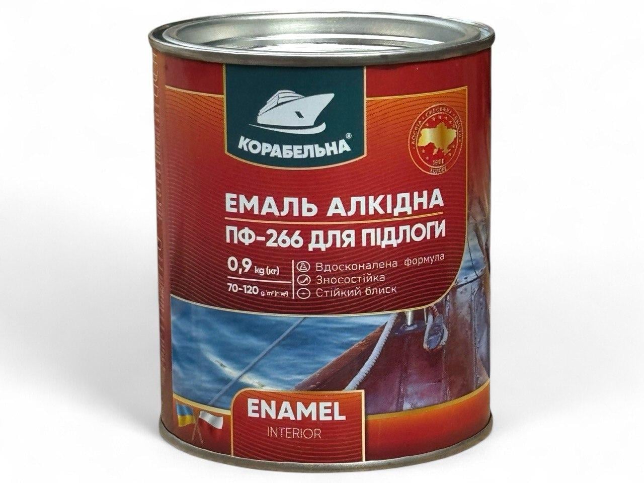 Эмаль для пола ПФ-266 корабельная 0.9 кг Серый (31642390)