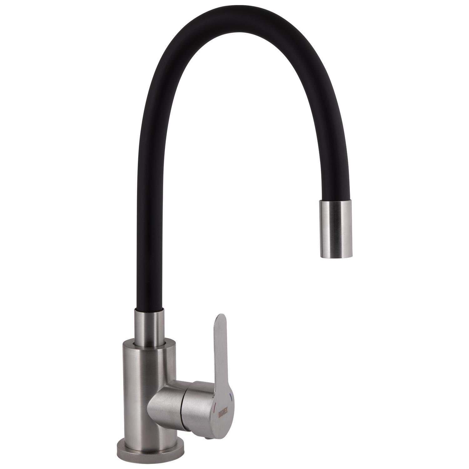 Смеситель для кухни Brinex Pure BRIPUR015F3NKB с гибким изливом Черный (247633)