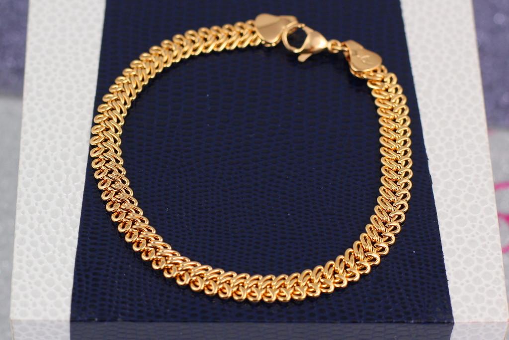Браслет Xuping Jewelry Двойной питон 7 мм 19 см Золистый (1563359298)